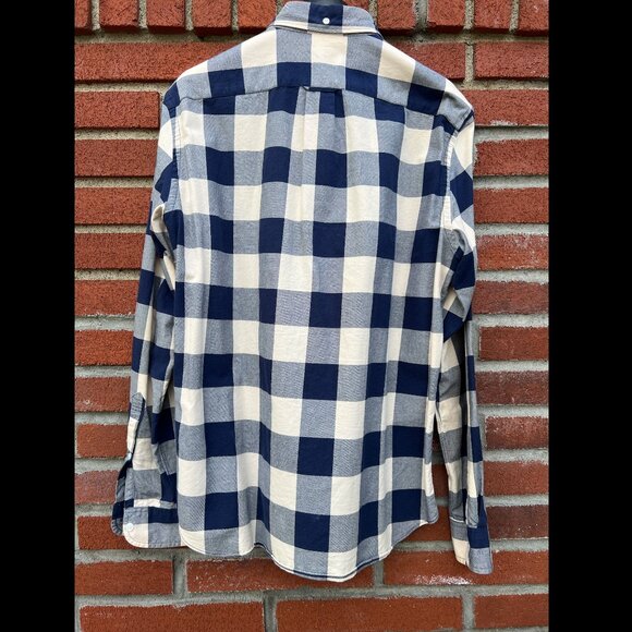 J.Crew Slim Fit Oxford Shirt – Navy & Cream Buffalo Check, Size M - Picture 2 of 5